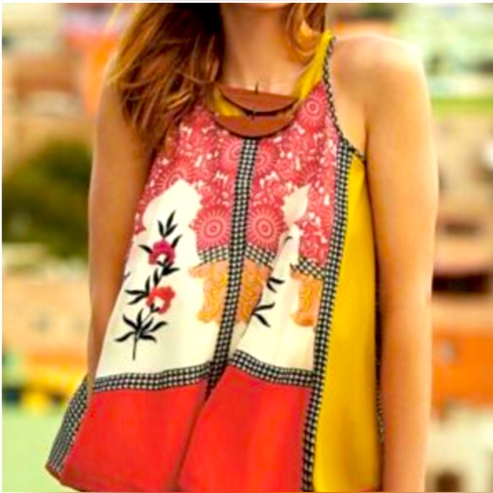 Anthropologie Multicolor Patterned Top